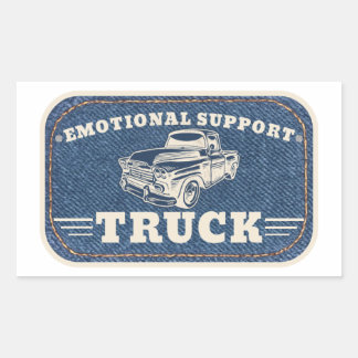 Emotional Support Truck Vintage Patch Design Rectangular Sticker