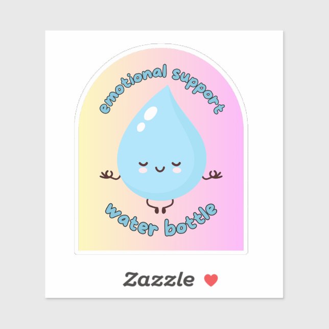 Emotional Support Water Bottle Sticker (Sheet)