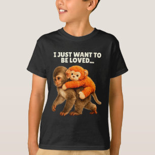 Emotional supports cute monkey baby punch hug plus T-Shirt