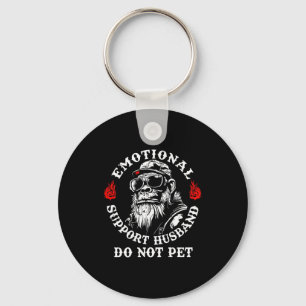 Emotional Suprt Husband Do Not Pet Funny Monkey (o Key Ring