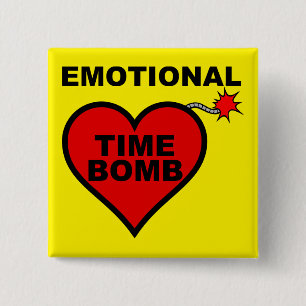 Emotional Time Bomb Funny Button Badge Pin
