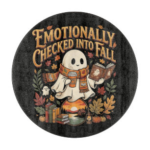 Emotionally Checked Into Fall Autumn Halloween Cutting Board