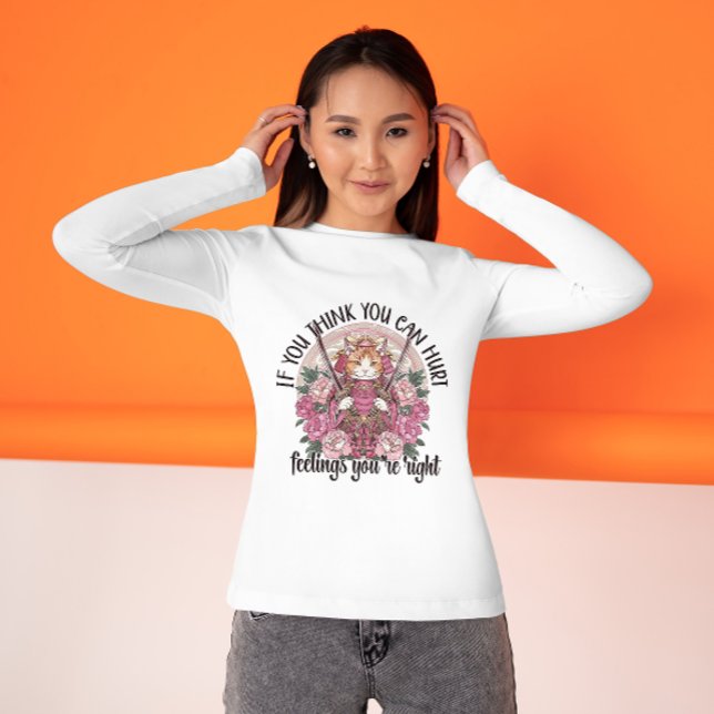Emotionally Fragile Warrior – Cat Samurai Edition T-Shirt (Samurai Cat)