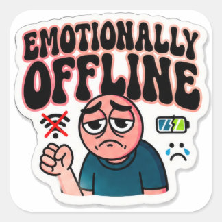 Emotionally Offline Aesthetic Sticker Low Battery