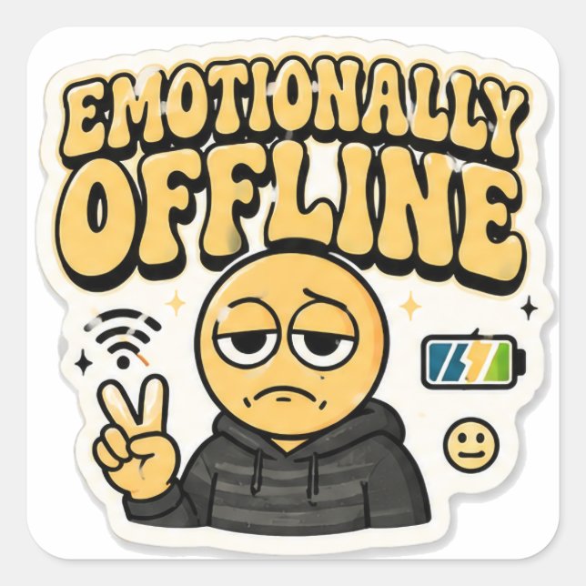 Emotionally Offline Sticker | Funny Introvert Meme (Front)
