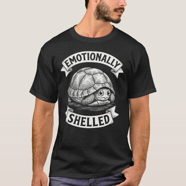 Emotionally Shelled Turtle Humor Anti Social Vibe T-Shirt (Front)