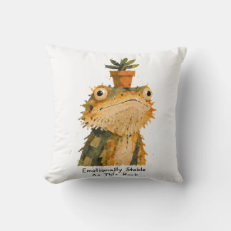 Emotionally Stable Bearded Dragon Art Cushion