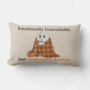 Emotionally Unavailable but Seasonally Festive Lumbar Cushion