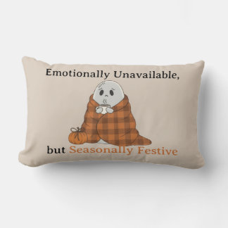 Emotionally Unavailable but Seasonally Festive Lumbar Cushion