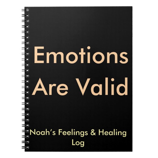 Emotions Are Valid Custom mental health Journal (Front)