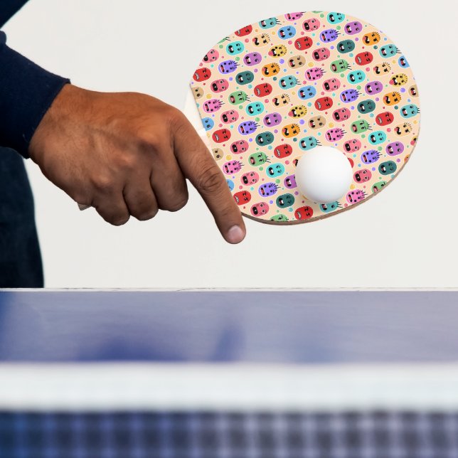 Emotions Colorful Faces Ping Pong Paddle (Insitu)