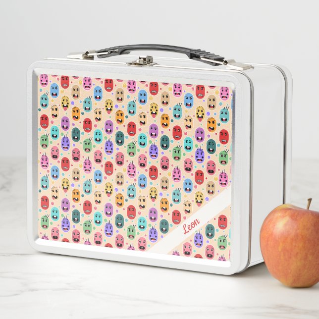 Emotions Colourful Faces Metal Lunch Box (In Situ)