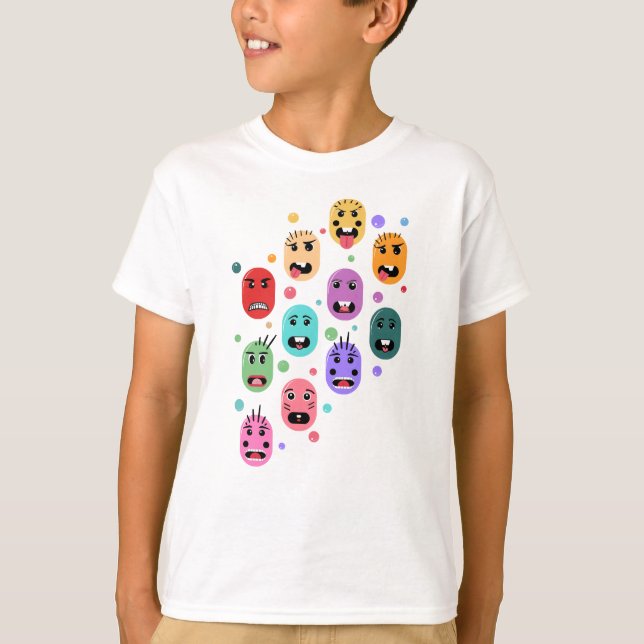 Emotions Colourful Faces T-Shirt (Front)