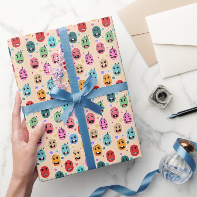 Emotions Colourful Faces Wrapping Paper (Gifting)
