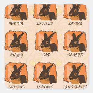 EMOTIONS - LILAC SQUARE STICKER