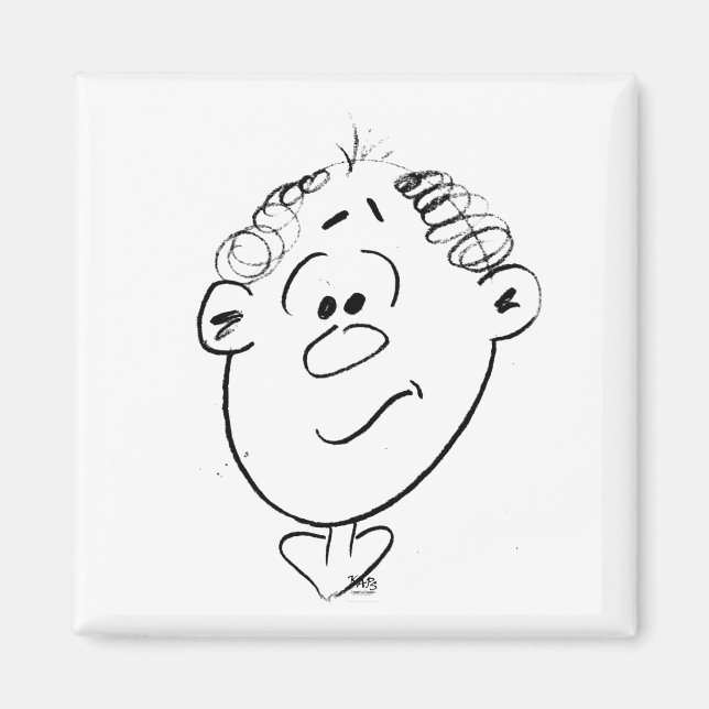 Emotions Men's Face Drawing Animi Magnet (Front)