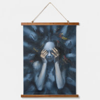 Emotive Abstract Portrait – Surreal Blue Art