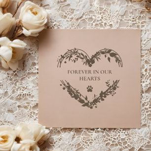 Emotive Wildflowers Heart Memorial Paw Condolence  Rubber Stamp