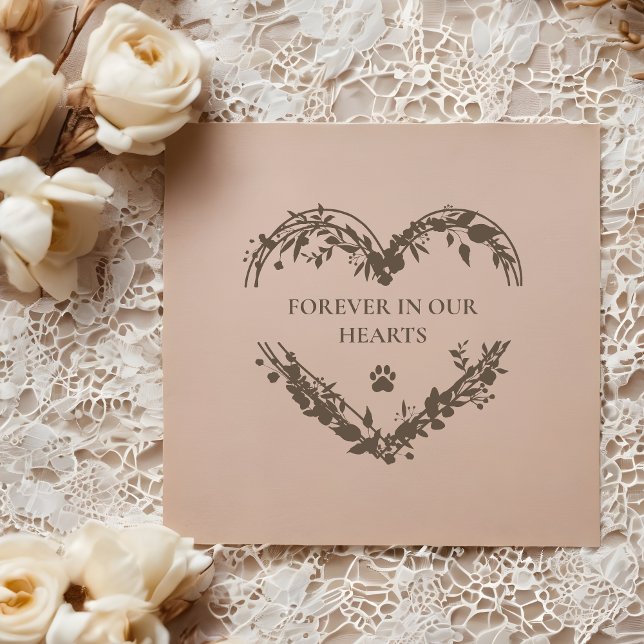 Emotive Wildflowers Heart Memorial Paw Condolence  Rubber Stamp (Emotive Wildflowers Heart Memorial Paw Condolence Rubber Stamp.)