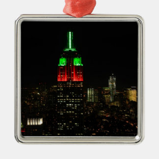 Emp St Bldg Christmas Colours at night 01 Metal Tree Decoration