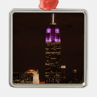 Emp St Building in Purple & White 01 Metal Tree Decoration