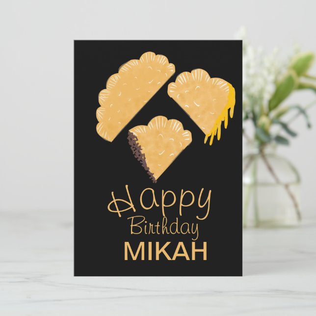 Empanada Hand Drawn Birthday Invitation (Standing Front)