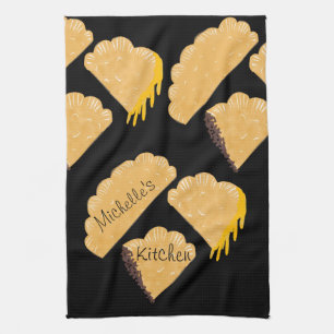 Empanada Meat Cheese Dripping Hand Drawn   Tea Towel