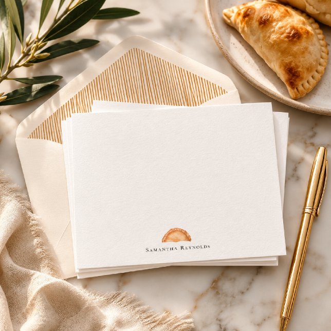 Empanada Monogram | Personalised Flat Notecards (Creator Uploaded)