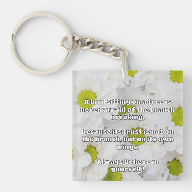 Empath Belief Positive Encouragement Quote  Key Ring (Front)