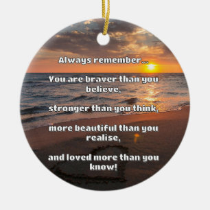 Empath Bravery Positive Encouragement Quote Ceramic Tree Decoration