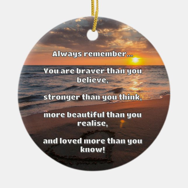 Empath Bravery Positive Encouragement Quote Ceramic Tree Decoration (Front)