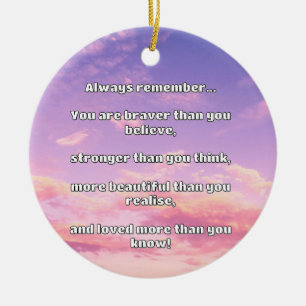 Empath Bravery Positive Encouragement Quote Ceramic Tree Decoration