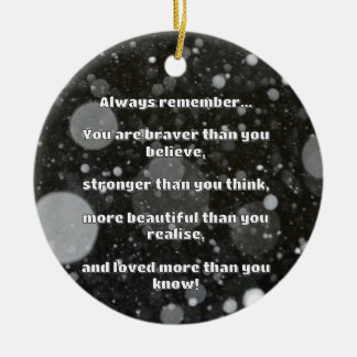 Empath Bravery Positive Encouragement Quote Ceramic Tree Decoration