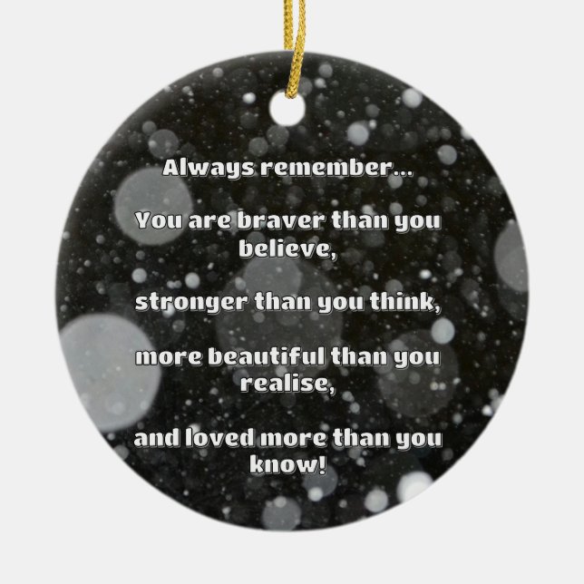 Empath Bravery Positive Encouragement Quote Ceramic Tree Decoration (Front)