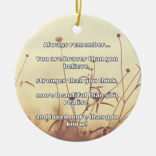 Empath Bravery Positive Encouragement Quote Ceramic Tree Decoration