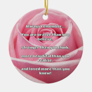 Empath Bravery Positive Encouragement Quote Ceramic Tree Decoration