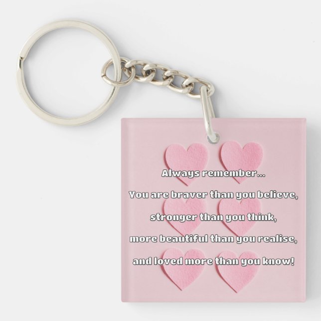 Empath Bravery Positive Encouragement Quote Key Ring (Front)