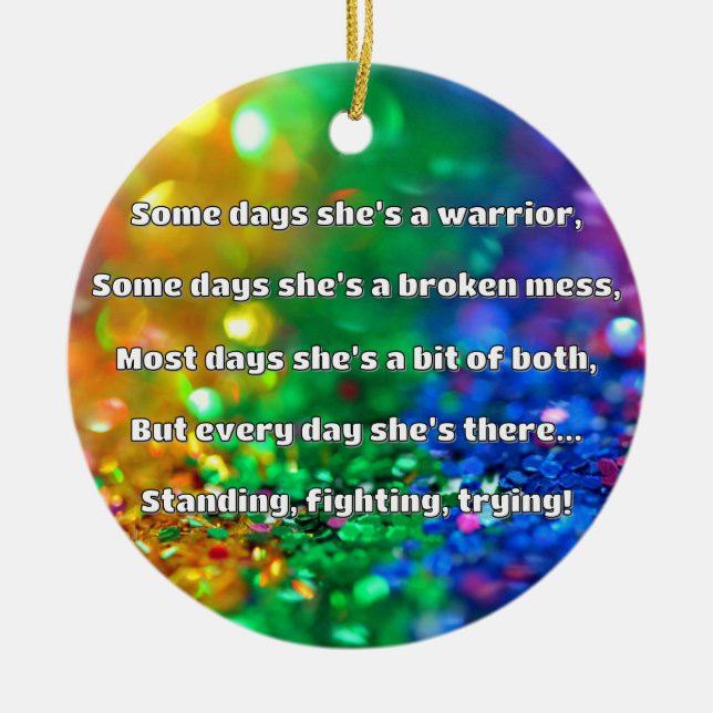 Empath Strength Positive Quote Encouragement  Ceramic Tree Decoration (Front)