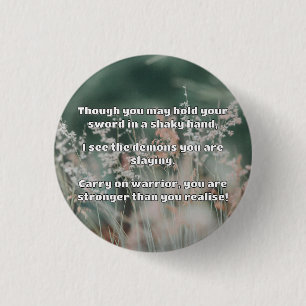Empath Warrior Positive Encouragement Quote 3 Cm Round Badge
