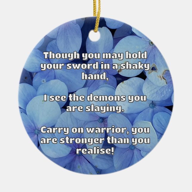 Empath Warrior Positive Quote Encouragement  Ceramic Tree Decoration (Front)