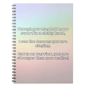 Empath Warrior Positive Quote Encouragement Notebook