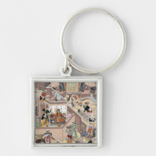 Emperor Akbar (r.1556-1605) inspecting the buildin Key Ring