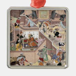 Emperor Akbar (r.1556-1605) inspecting the buildin Metal Tree Decoration