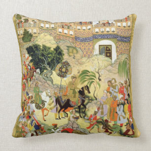 Emperor Akbar's triumphant entry into Surat, from Cushion