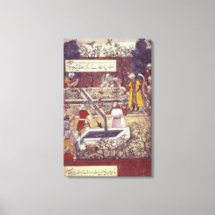 Emperor Babur and his architect plan Canvas Print