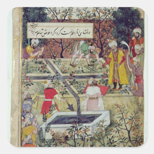 Emperor Babur Square Sticker (Front)