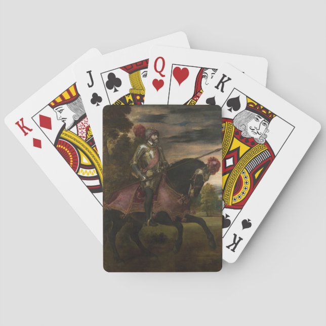 Emperor Charles V on Horseback (by Titian) Playing Cards (Back)