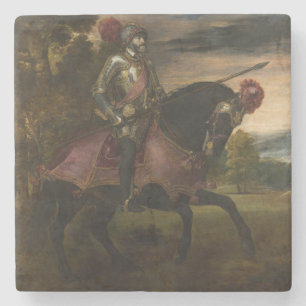 Emperor Charles V on Horseback (by Titian) Stone Coaster