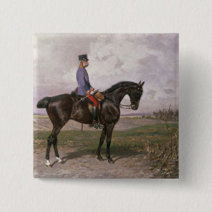 Emperor Franz Joseph I on his Austrian horse 15 Cm Square Badge