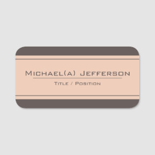 Emperor Grey & Desert Sand Beige Professional Look Name Tag